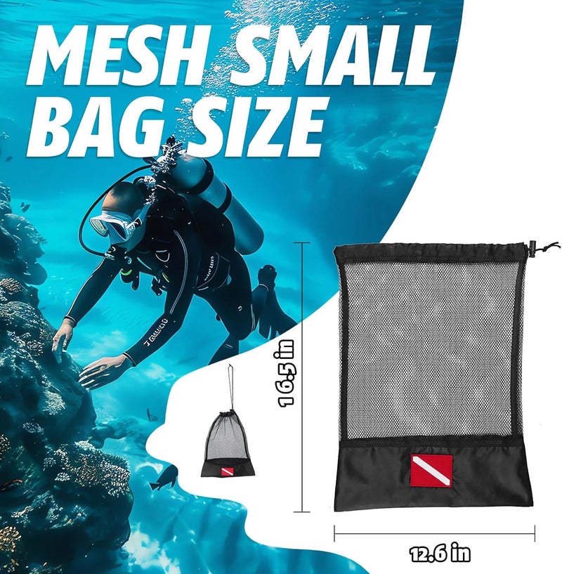 Dawitrly 2 Pcs Mesh Dive Bag, Diving Mesh Bags with Shrink Lock, Nylon Drawstring Bag for Scuba Gear, Fit for Diving, Snorkeling - Image 2